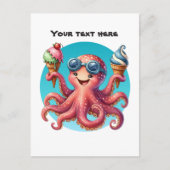 Niedliches, anpassbares Oktopuseis Postkarte (Vorderseite)