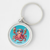 Niedliches, anpassbares Oktopuseis Schlüsselanhänger (Vorne)