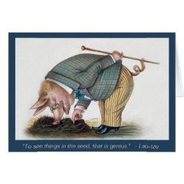 Niedliches anthropomorphes Schwein - Vintage