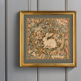 Niedliches antikes Kaninchen im mittelalterlichen  Poster