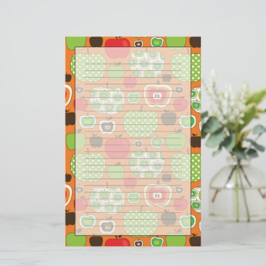 Niedliches Apfelbild Briefpapier (Stehend Vorderseite)