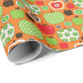 Niedliches Apfelbild Geschenkpapier (Rolleneckpunkt)