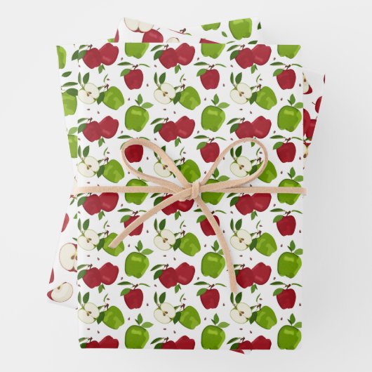 niedliches Apfelfruchtpapier mit gefliestem Schnit Geschenkpapier Set (Beispiel)