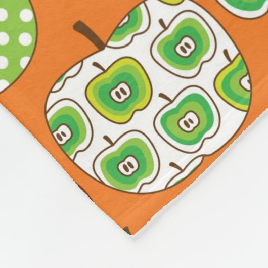 Niedliches Apfelillustrationsmuster Fleecedecke (Ecke)