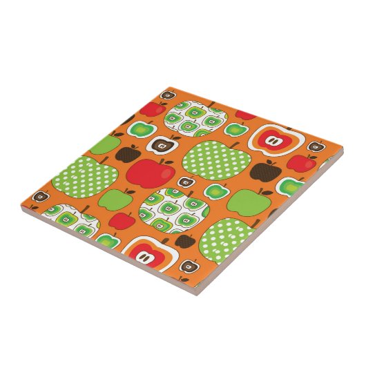 Niedliches Apfelillustrationsmuster Fliese (Seite)