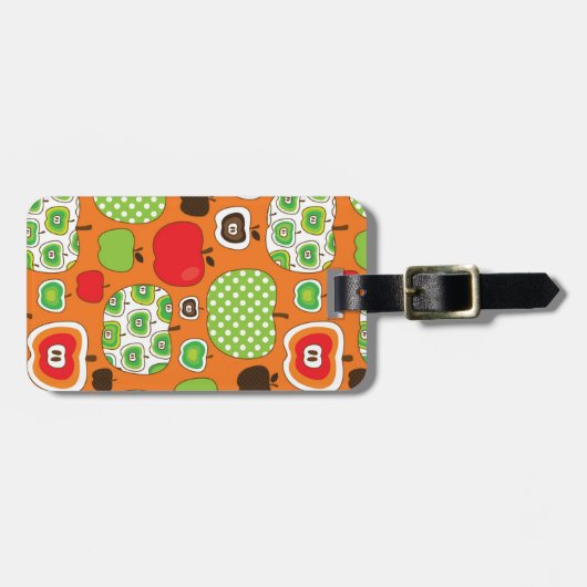 Niedliches Apfelillustrationsmuster Gepäckanhänger (Vorderseite horizontal)