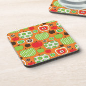 Niedliches Apfelillustrationsmuster Getränkeuntersetzer (Linke Seite)