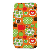 Niedliches Apfelillustrationsmuster Incipio iPhone Geldbeutel-Hülle (Folio Vorderseite)