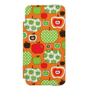 Niedliches Apfelillustrationsmuster Incipio Watson™ iPhone 5 Geldbörsen Hülle