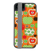 Niedliches Apfelillustrationsmuster Incipio iPhone Geldbeutel-Hülle (Folio Rückseite)