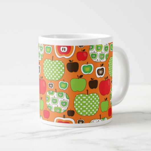 Niedliches Apfelillustrationsmuster Jumbo-Tasse (Vorderseite Rechts)