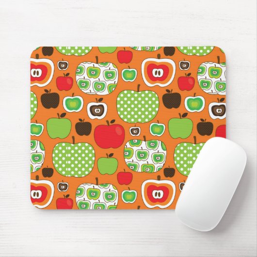 Niedliches Apfelillustrationsmuster Mousepad (Mit Mouse)