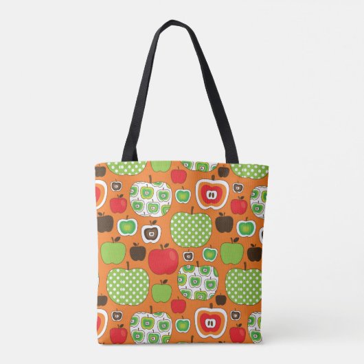 Niedliches Apfelillustrationsmuster Tasche (Rückseite)