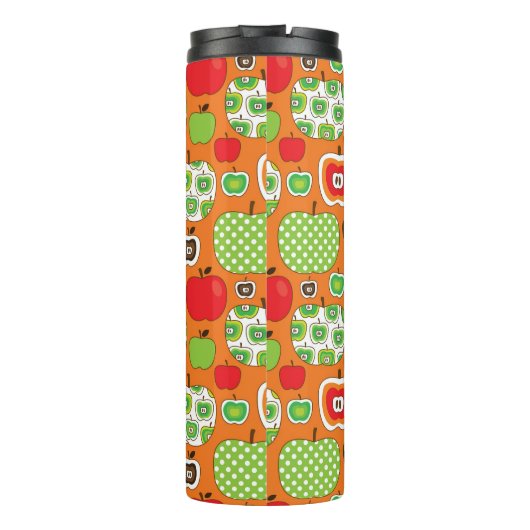 Niedliches Apfelillustrationsmuster Thermosbecher (Rückseite)