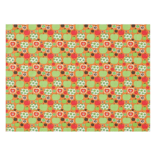 Niedliches Apfelillustrationsmuster Tischdecke (Vorderseite (Horizontal))