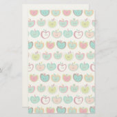 Niedliches Apfelmuster Briefpapier (Vorne/Hinten)