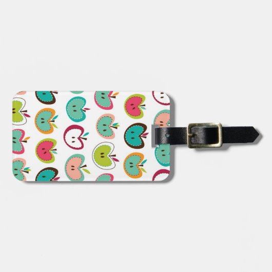 Niedliches Apfelmuster Gepäckanhänger (Vorderseite horizontal)