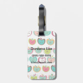 Niedliches Apfelmuster Gepäckanhänger (Rückseite vertikal)