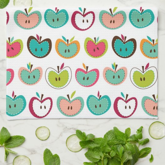 Niedliches Apfelmuster Geschirrtuch (Gefaltet)