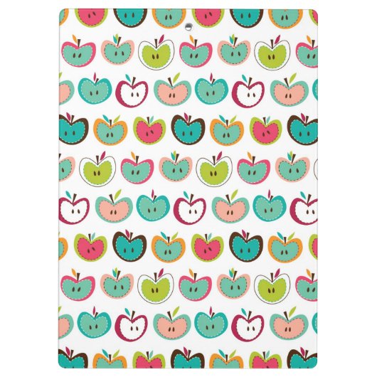 Niedliches Apfelmuster Klemmbrett (Rückseite)