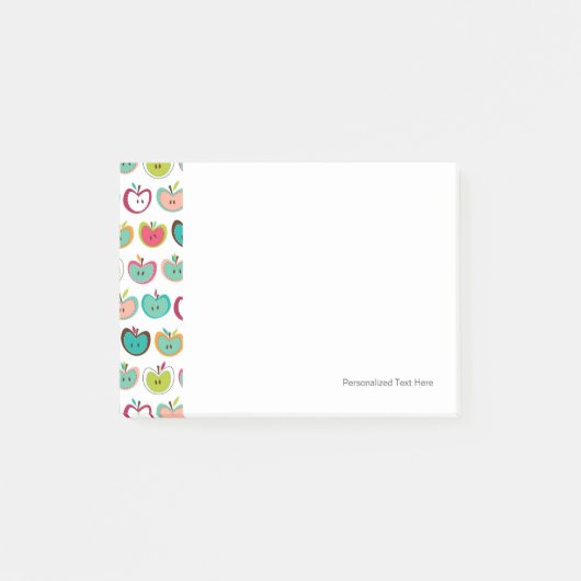 Niedliches Apfelmuster Post-it Klebezettel (Vorderseite)