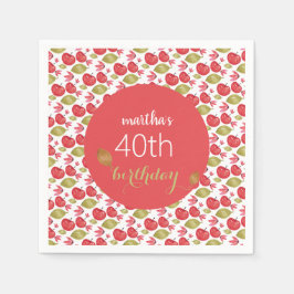 Niedliches Apple Muster Wasserfarbe Handlackiert Serviette