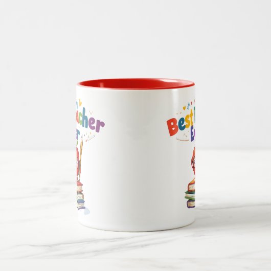 Niedliches Apple-Wertungsdesign Zweifarbige Tasse (Mittel)