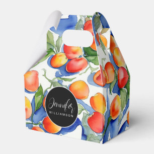 Niedliches Apricot Watercolor Muster Schwarzes Eti Geschenkschachtel