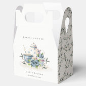 Niedliches Aqua Blue Floral Teapot Cups Brautparty Geschenkschachtel (Geöffnet)