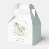 Niedliches Aqua Blue Golden Winter Schlitten Jegli Geschenkschachtel (Rückseite)