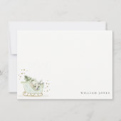 Niedliches Aqua Blue Golden Winter Schlitten Jegli Mitteilungskarte (Vorderseite)