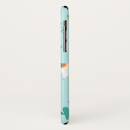 Niedliches Aqua Blue Llama Muster Case-Mate iPhone Hülle (Hinten/Links)