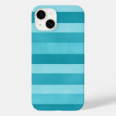 Niedliches Aqua Blue Textured Stripes Muster Case-Mate iPhone Hülle (Rückseite)