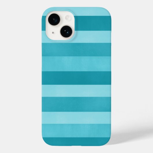 Niedliches Aqua Blue Textured Stripes Muster Case-Mate iPhone Hülle (Rückseite)