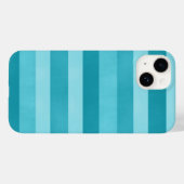 Niedliches Aqua Blue Textured Stripes Muster Case-Mate iPhone Hülle (Rückseite (Horizontal))