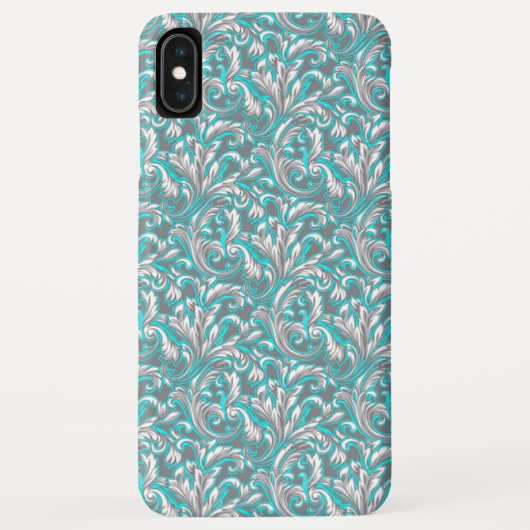 Niedliches Aqua-Graumuster Case-Mate iPhone Hülle (Rückseite)