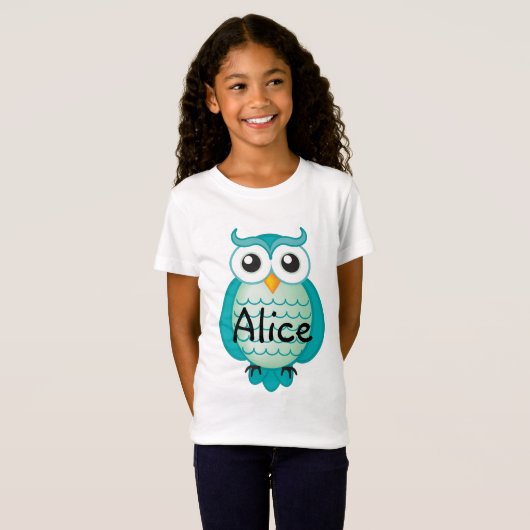Niedliches Aqua-kluge Eule | cool T-Shirt (Vorne ganz)