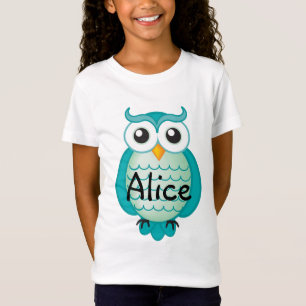 Niedliches Aqua-kluge Eule cool T-Shirt