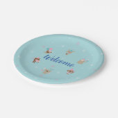 Niedliches Aqua Paper P Pappteller (Schrägansicht)