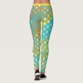 Niedliches Aqua und gelbe Leggings mit weißen Punk (Rückseite)