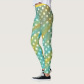 Niedliches Aqua und gelbe Leggings mit weißen Punk (Links)