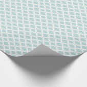 Niedliches Aqua- und White-Vintag Damask-Muster Geschenkpapier (Ecke)