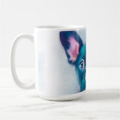 Niedliches Aquamarin rosa, französisches Bulldog D Kaffeetasse (Links)