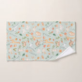 Niedliches Aquamarines Baby Animal Pasttern Muster Badhandtuch Set (Handtuch)