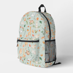 Niedliches Aquamarines Baby Animal Pasttern Muster Bedruckter Rucksack