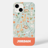 Niedliches Aquamarines Baby Animal Pasttern Muster Case-Mate iPhone Hülle (Rückseite)