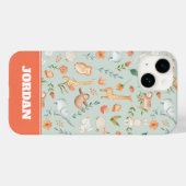 Niedliches Aquamarines Baby Animal Pasttern Muster Case-Mate iPhone Hülle (Rückseite (Horizontal))