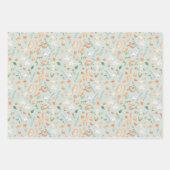 Niedliches Aquamarines Baby Animal Pasttern Muster Geschenkpapier Set (Vorderseite 3)