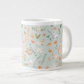 Niedliches Aquamarines Baby Animal Pasttern Muster Jumbo-Tasse (Vorderseite Rechts)