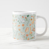Niedliches Aquamarines Baby Animal Pasttern Muster Jumbo-Tasse (Rechts)